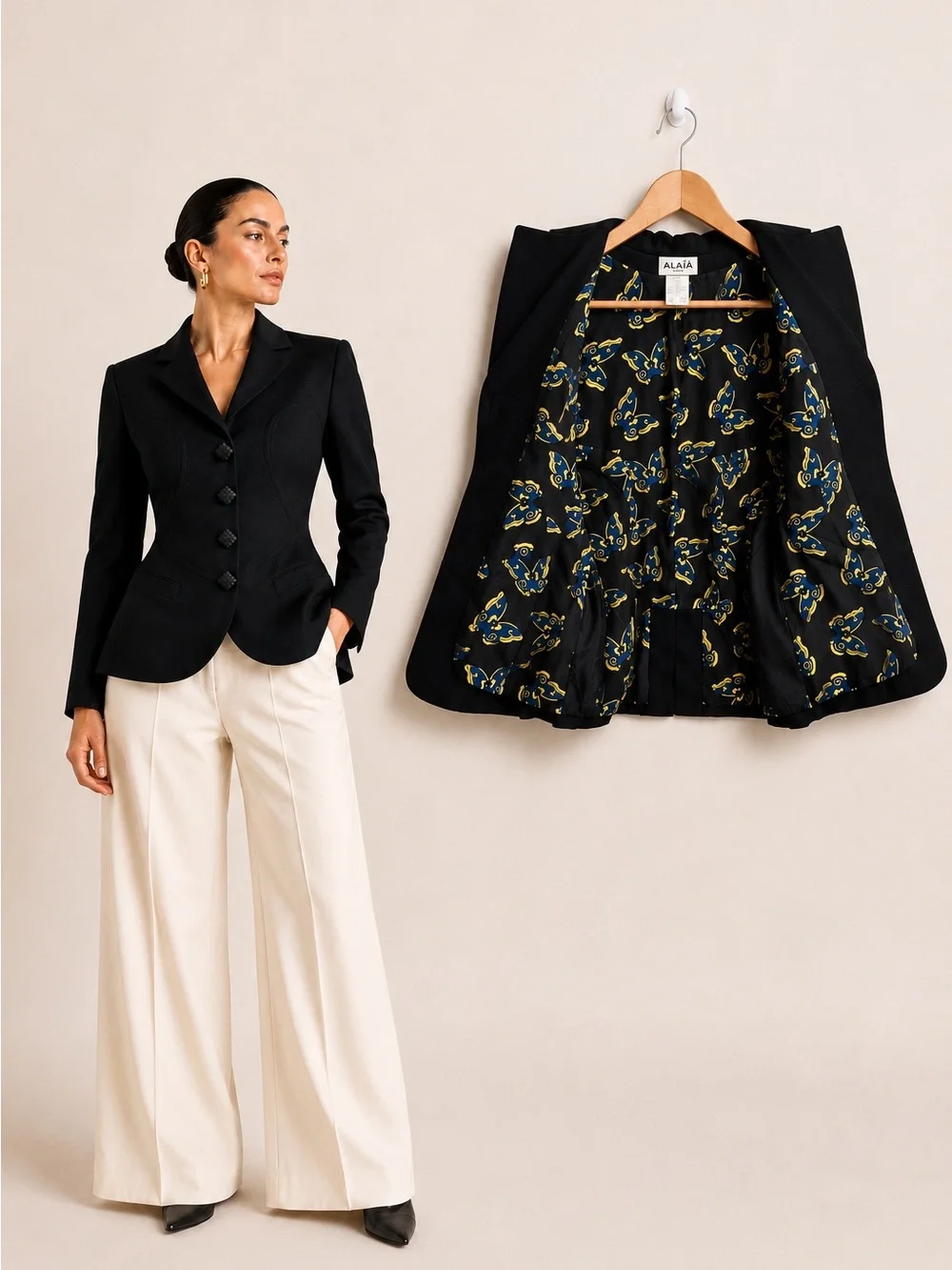 Vintage Azzedine Alaïa 1991 Butterfly Archive Sculpted Blazer FR 38 Jacket Rare - Picture 1 of 16